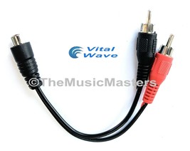 Car Home Audio RCA &quot;Y&quot; Cable Adapter Splitter 1 Female to 2 Male Plugs V... - £4.92 GBP