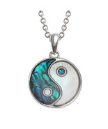 Tide Jewellery inlaid blue Paula shell &amp; Mother of Pearl shell Yin Yang ... - £21.13 GBP