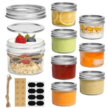 Mini Mason Jars 4Oz - 8 Pack, Regular Mouth Mason Jar With Lids And Seal Bands,  - £18.30 GBP