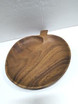 Vtg Monkey Pod Carved Wood  Apple Fruit Bowl Mid Century Modern MCM Phil... - $46.51