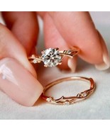 3 Ct Round Cut Simulated Diamond Bridal Set Wedding Ring 14k Yellow Gold... - £117.67 GBP