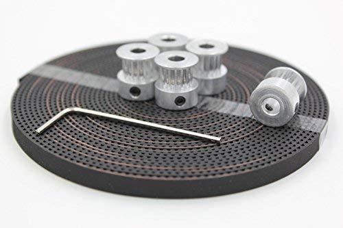Funnytrue 5 PCS GT2 Pulleys 16 Teeth Bore 5mm &amp; 5 Meters GT2 Belt for 3D... - $21.11