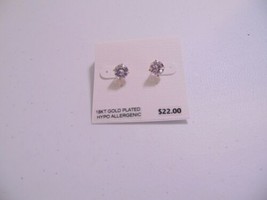 Department Store 2 c.t.t.w. Gold Tone Crystal Stud Earrings N752 - £5.50 GBP