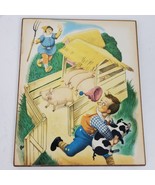 Vintage 1960s Nursery Rhyme Folk ART Print Laminated on Board 9.5x8 Inch... - $21.00