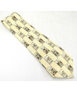 Tommy Bahama Mens Neck Tie Yellow with Vintage Golfers Silk Exc Made in USA - £5.16 GBP