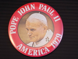 Vintage POPE JOHN PAUL II PINBACK BUTTON from 1979 American Tour - £0.76 GBP