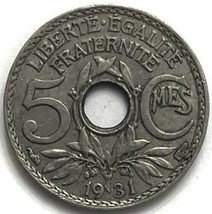 1931 France 5 Centimes Paris Mint - $5.94