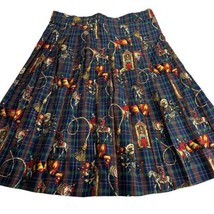 handmade vintage british nutcracker print pleated midi skirt - £23.26 GBP