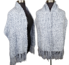 Simply Noelle Sequin Chalet Collection Blue Soft Plush Wrap Scarf - £27.45 GBP