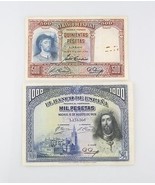 Espagne Peseta Billets (plein De 2) 1931 500 VG+ P#84 1928 1000 F + P #78a - $120.36 CAD
