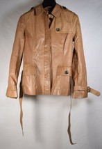 KOC Womens Leather Belted Jacket Camel S - £61.86 GBP