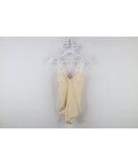 Vintage 60s 70s Womens 36A Distressed Snap Crotch Bodysuit Shapewear Bei... - $39.55