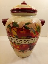 Nonni&#39;s Large Hand Painted Biscotti Jar, Cookie, Biscuit, Candy Jar, Canister - £37.98 GBP