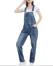 NWT  Anna-Kaci Womens Vintage Wash Straight Leg Denim Overalls Small - £45.05 GBP