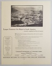 1931 Print Ad Rio de Janeiro Tramway Car Shop South America United Engin... - $18.34