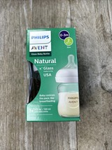 Philips Avent Glass Natural Baby Bottle with Natural Response Nipple 4oz... - $13.74