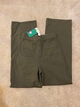Halara Women&#39;s High Waisted Button Flare Casual Cargo Pants Green M Peti... - £22.33 GBP