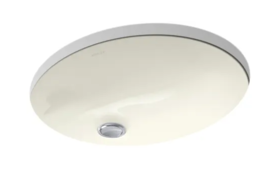 KOHLER K-2209-96 Caxton 17&quot; UnderMount Bathroom Sink with Overflow, Biscuit - £51.79 GBP