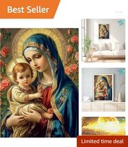 Complete 5D Round Full Drill Diamond Art Kit - Virgin Mary Mosaic for Ho... - $17.77