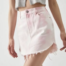 PacSun Tie-Dye High Rise Denim Jeans Mini Skirt | Pink | sz 24 NEW - £15.65 GBP