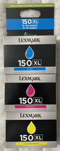 Lexmark 150XL Cyan Magenta Yellow Ink Set 14N1807 Discontinued Sealed Retail Box - $68.98