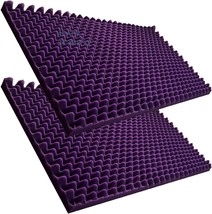 48&quot; X 24&quot; X 2&quot; Egg-Shaped Large Size Sound Absorbing Foam Board, 4 Pack, Purple. - £62.64 GBP