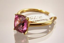 3Ct Cushion Cut Pink Sapphire Engagement Solitaire Ring 14k Yellow Gold Over - £74.13 GBP