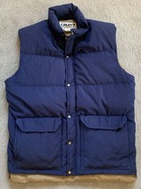 Vintage Navy Blue Camp 7 Down Puffer Vest Men’s XL Made In USA Boulder C... - $85.49