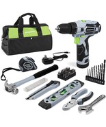 WORKPRO 61-Piece 12V Cordless Drill Driver and Home Tool Kit 14&#39;&#39;Bag Inc... - £87.16 GBP