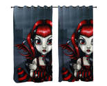 Gothling Cute Red Black Goth Fairy and Castle Curtain - $1,069.23 MXN - $2,065.19 MXN