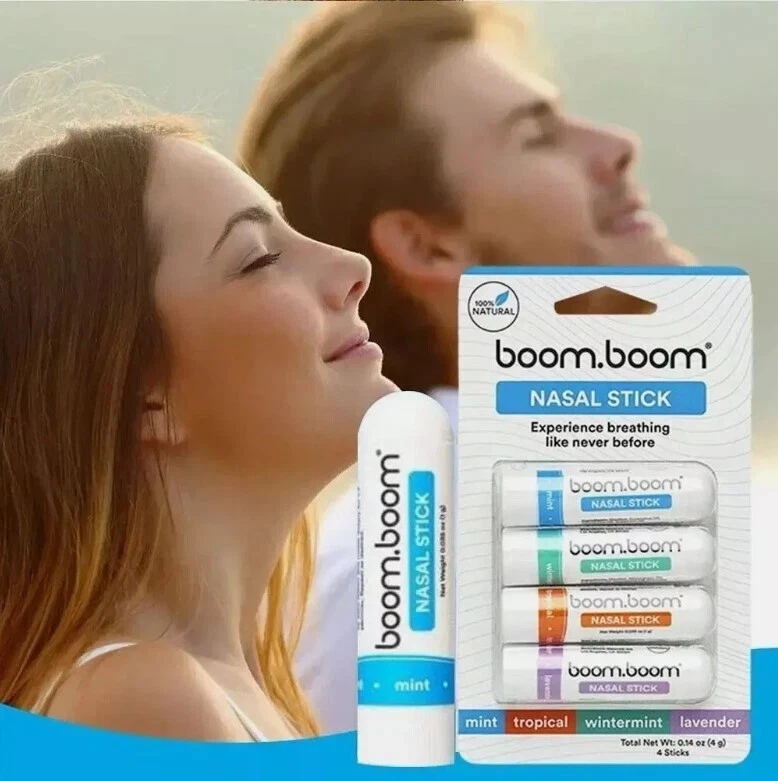 BoomBoom Nasal Inhaler Stick Energy Boost Focus Aromatherapy Essential Oil - $24.62 CAD
