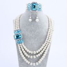 Imitation Pearl Wedding Bridal Jewelry Sets Women Bride Wedding Party Jewelry Ac - £20.53 GBP