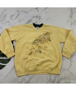 Womens Vintage Pullover Sweatshirt Size M Yellow Green Birds Fall Leaves... - $556.07 MXN
