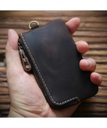 Leather Key Wallet Small Coin Money Cards Holder Keychain Purse With Key... - £25.37 GBP