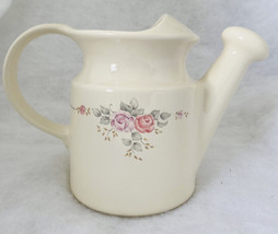 Vintage Pfaltzgraff Watering Can Trousseau Vase 6 1/2&quot; Tall Floral Pink Roses - £23.67 GBP