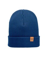 HAAKWEAR Cuffed Wide Ribbed Striped Beanie / Hat, Black / Blue, Limited ... - $38.00