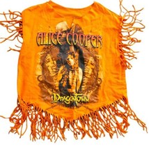 Y2K Alice Cooper 2002 Dragon town Concert Shirt Fringe Semi-cropped Sz M/L - £30.30 GBP