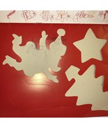 Whitman CHRISTMAS SANTA stencils CUT OUT DECORATION Scrapbook Junk Journal - $22.76 CAD
