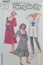  Simplicity 7107 Sz 12-16 Vintage Maternity 1980s Dress Top Pants uncut - £3.20 GBP