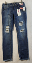 Imperial Star Jeans Youth Size 12 Blue Denim Distressed Flat Front Belt ... - £12.97 GBP