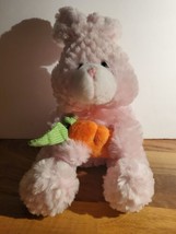 Animal Adventure Pink Bunny Rabbit Plush Pink Nose Ribbon Bow Fluffy 2010 Carrot - £14.68 GBP