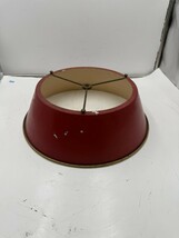 Vintage Red Tole Metal Toleware Lampshade Lamp Shade With Gold Trim 14” - $49.49
