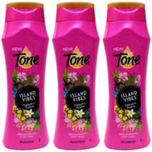 LOT of 3 x Tone ISLAND VIBES Pineapple& Plumeria Replenishing Body Wash 18 oz Ea - $44.54