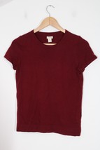 J Crew Factory XS Maroon Red Short Sleeve Knit Wool Blend Sweater Top E9264 - £17.92 GBP