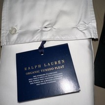 Ralph Lauren Organic Tuxedo Pleat 2pc Standard Pillowcases 400th White Nip $185 - £54.51 GBP