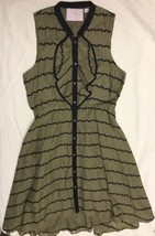 Anthropologie Sz 2 Sleeveless Dress 9-H15 STCL Army Green Black Anthropo... - £39.19 GBP