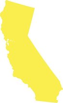 Picniva Yellow California CA map Removable Vinyl Wall Decal Home Dicor 10 inchs  - £7.67 GBP