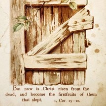 1930s Religious Card Christ Is Risen Birds Flowers Christian Ephemera E88G - $28.02 CAD