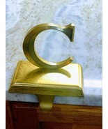 Letter Initial C Gold Monogram Stocking Holder. 6x5inches. ShipN24Hours. - $1,398.39 MXN