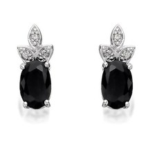 1 CT Oval Cut Simulated Black Onyx Solitaire Stud Earrings 14K White Gold Plated - £52.03 GBP